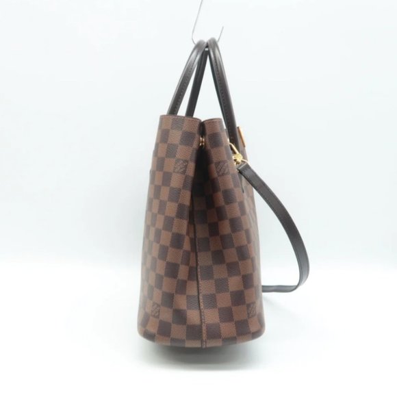 100% Authentic Louis Vuitton Kensington Brown Damier Ebene Canvas Satchel Bag - Picture 3 of 12